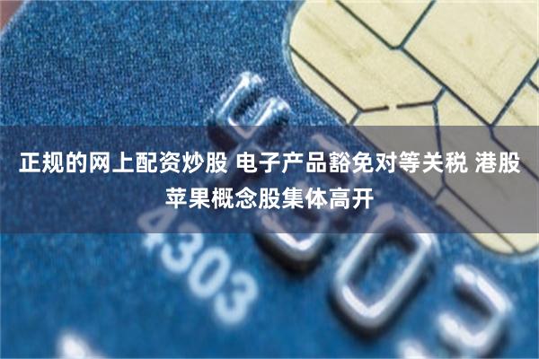 正规的网上配资炒股 电子产品豁免对等关税 港股苹果概念股集体高开